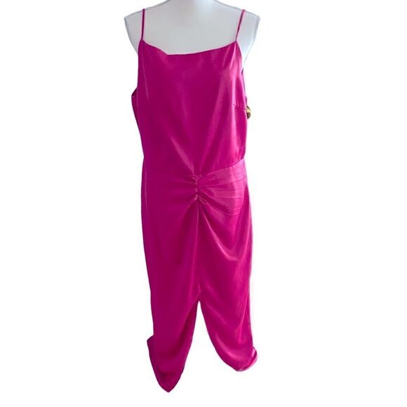 Elle Zeitoune Pink Silk Like Slip Gown Size XL - Picture 2 of 7